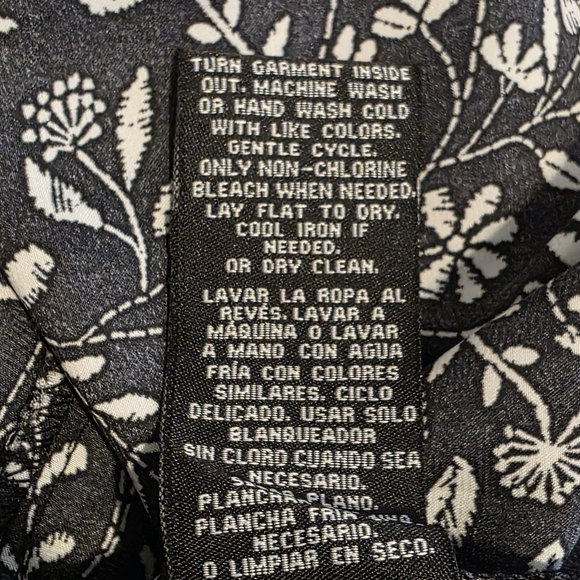 Zac & Rachel Blouse / Top Peasant Black White Floral 3/4 Puff Sleeve Size 2X - Picture 10 of 10